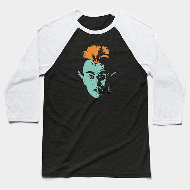 Punk Nosferatu Baseball T-Shirt by @johnnehill